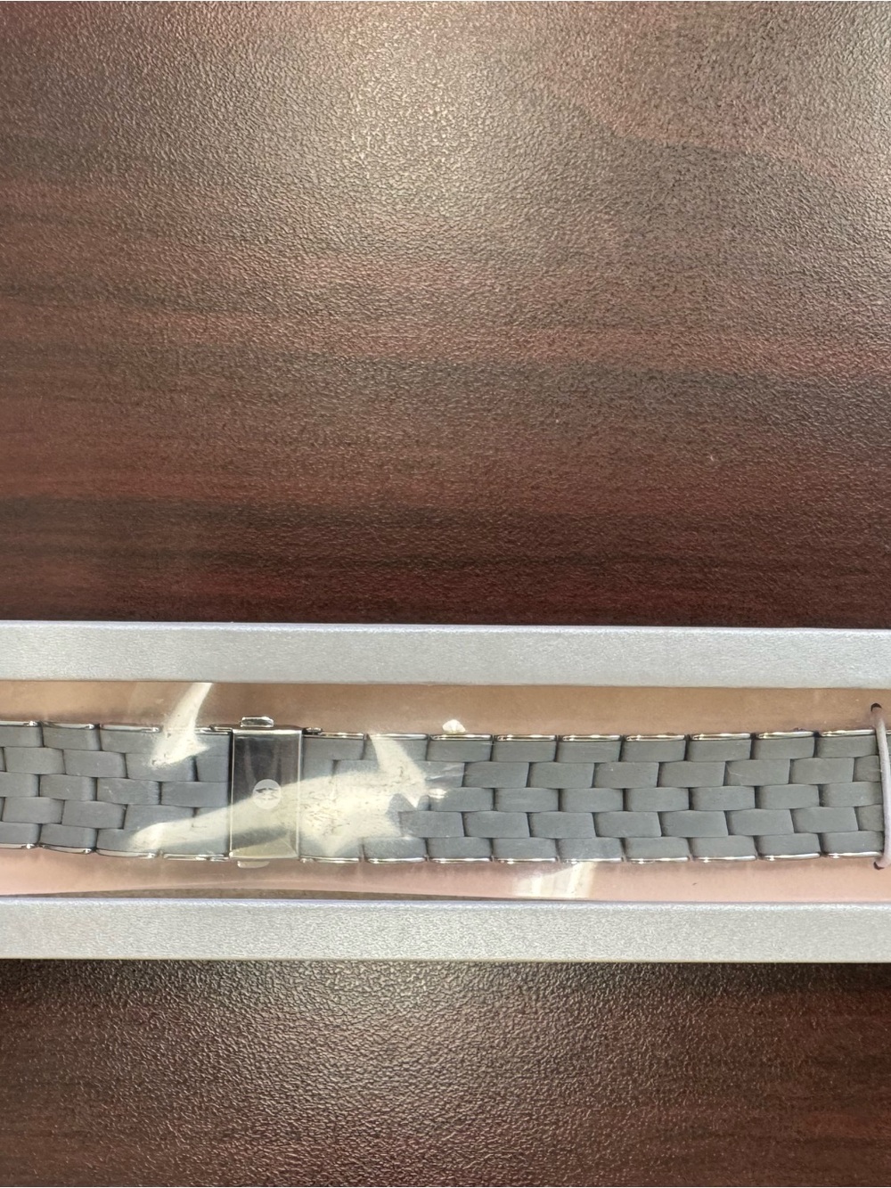 Michele Gray/Slate Silicone Woven Watch Strap EUC